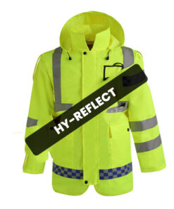 Highly reflective raincoat with mesh inner for workers